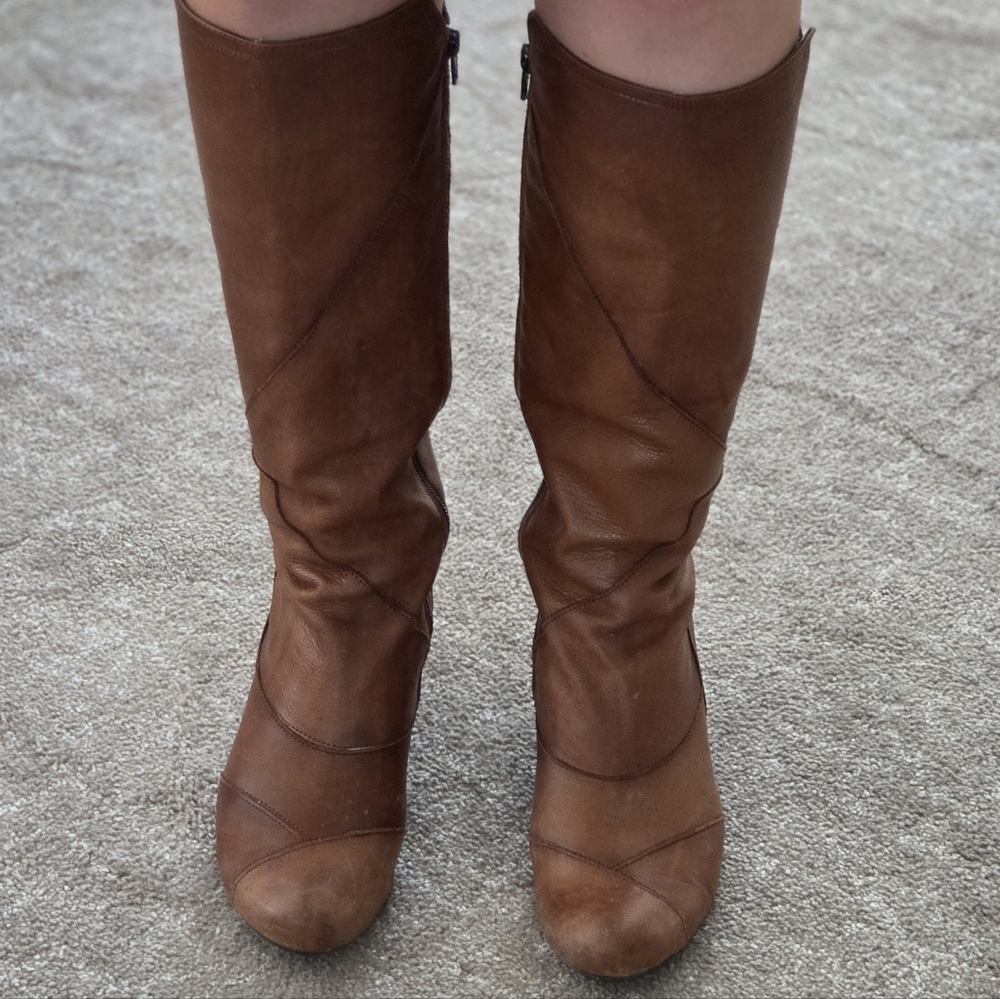 Miz Mooz Chestnut Leather Heeled Boots